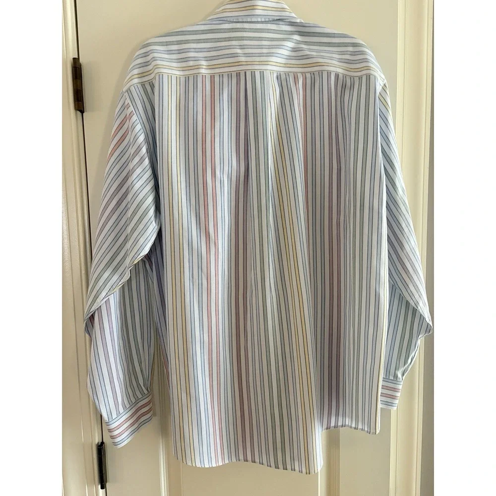 Brooks Brothers  Button Down Shirt Mens  LG pastel stripe 100% cotton Heritage - Picture 16 of 16